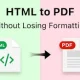 html to pdf